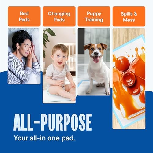 Stack Man incontinence bed pads spread open on a mattress for surface protection