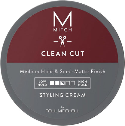 Paul Mitchell MITCH Clean Cut Styling Cream three ounce jar front view for men's premium grooming