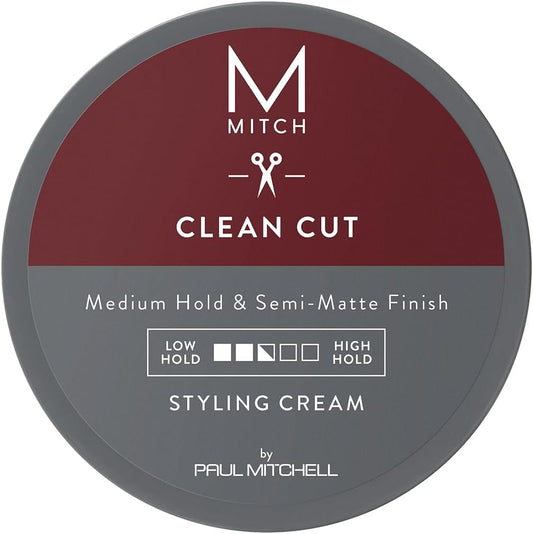 Paul Mitchell MITCH Clean Cut Styling Cream three ounce jar front view for men's premium grooming