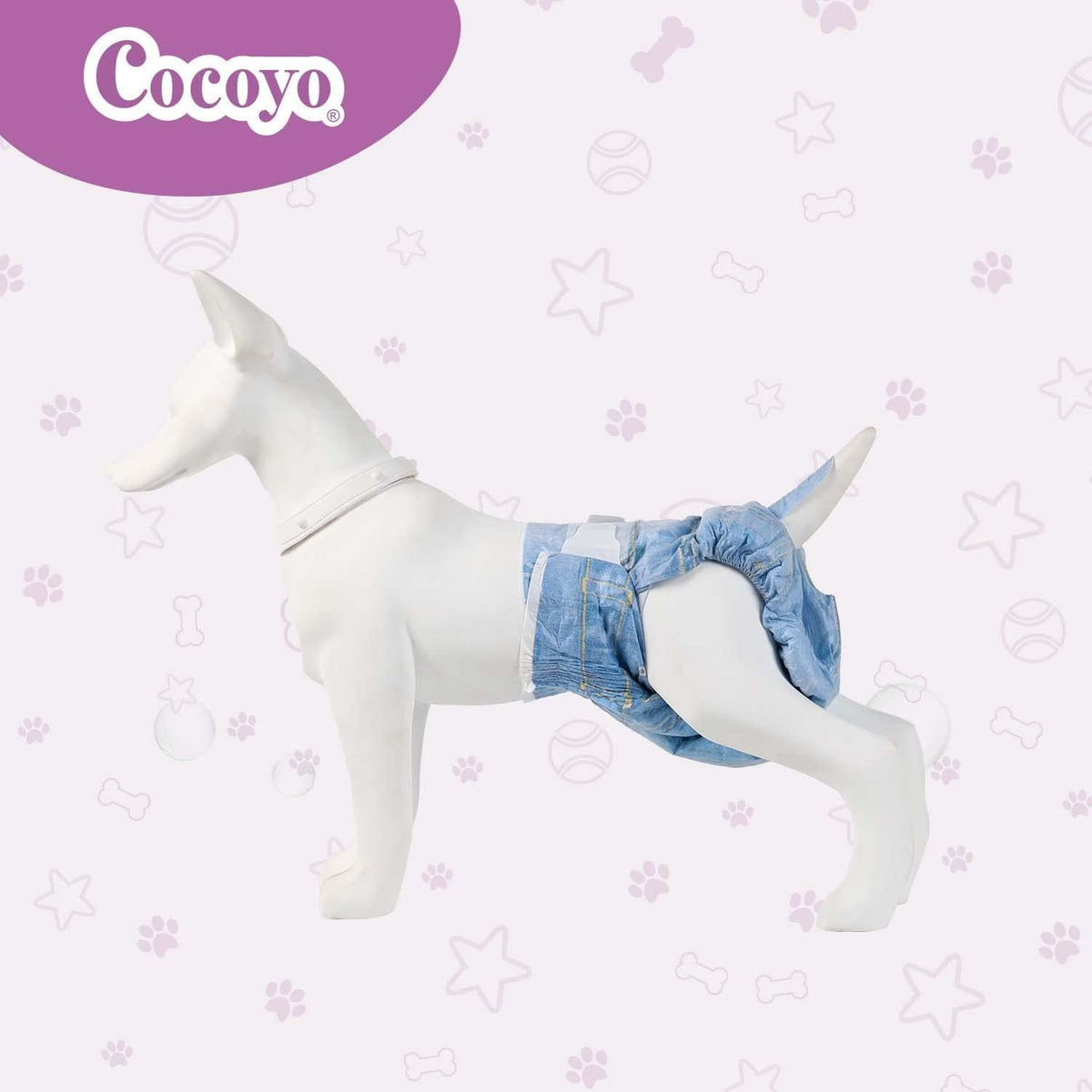 Stretchy fabric and breathable outer layer details of COCOYO puppy diapers