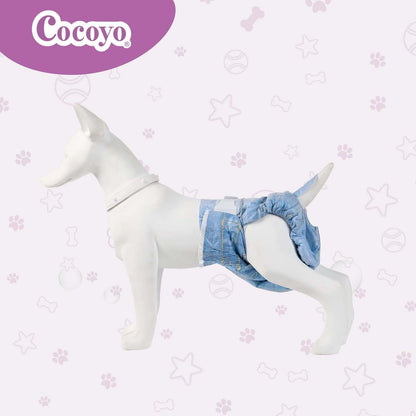 Stretchy fabric and breathable outer layer details of COCOYO puppy diapers