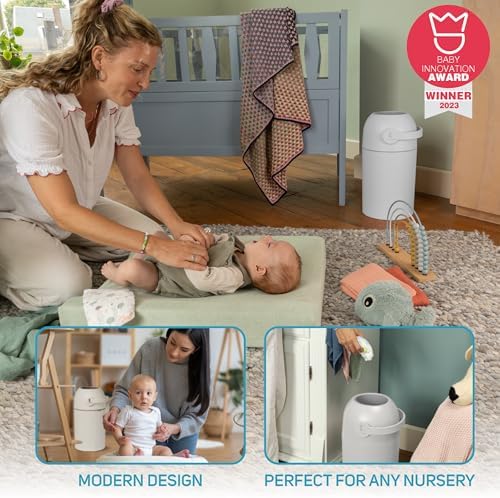 L.A. Baby Magic Diaper Pail packaged starter kit with included bags
