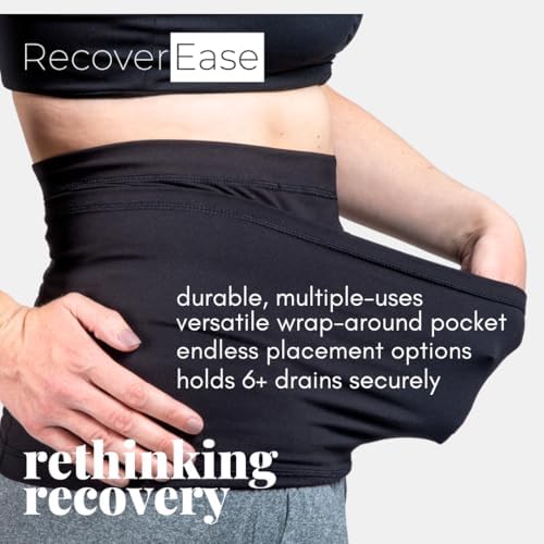 RecoverEase four-way stretch medical drain holder protecting Jackson-Pratt bulbs and tubes