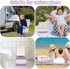 Top view of Wesketch foldable potty seat with disposable bag attached