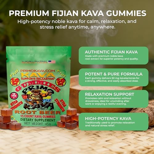 Primo Kava Kavalactones 750mg supplement facts panel close up