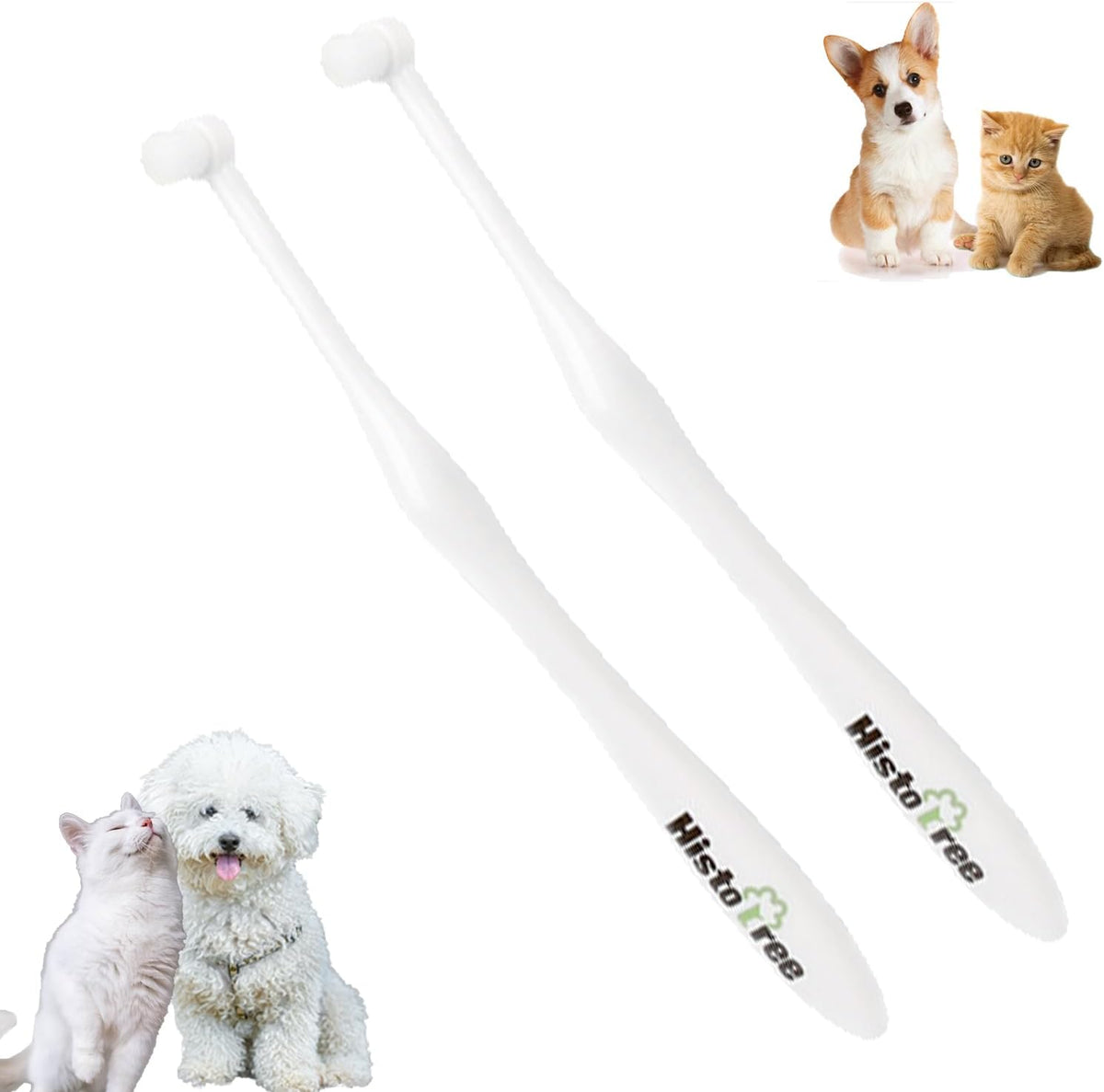 Jgocot small breed dog toothbrush front view