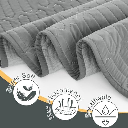 Inooro heavy absorbency incontinence underpad showing a close up of the four layer leakproof construction edges.