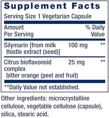 Life Extension milk thistle extract capsules nutritional facts and usage