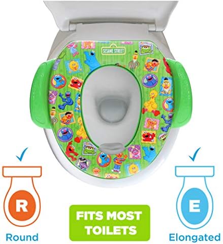 Sesame Street imported toilet training seat packaging featuring Cookie Monster and Big Bird