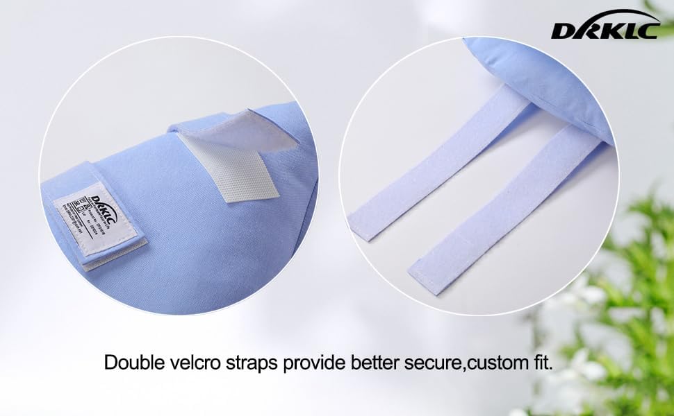 Blue quilted ankle pillow for bedridden elderly patients recovery.