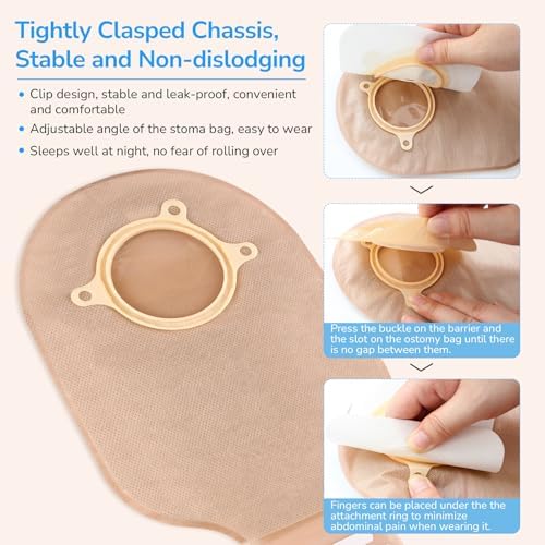 Heagimed colostomy bags showing the sixty millimeters max cut to fit skin barrier grid