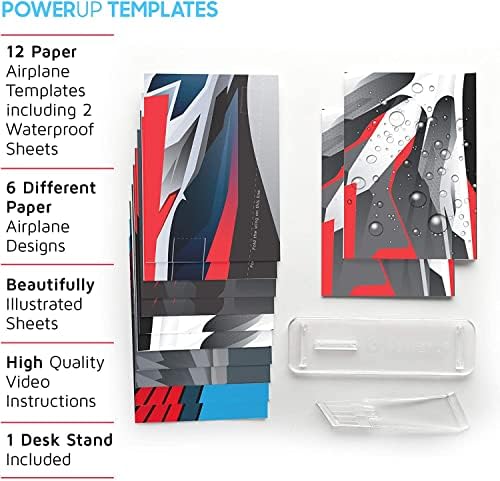 PowerUp Paper Airplane Design Templates highlighting the waterproof and tear-proof DuPont Tyvek sheets.