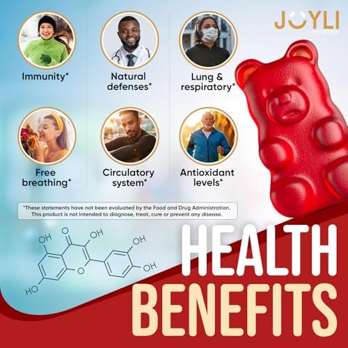 JOYLI Quercetin chewable supplements supplement facts label showing five in one formula ingredients
