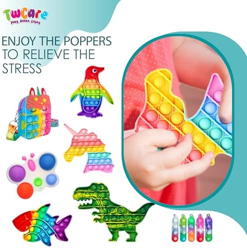 Assorted bubble popper and stress relief fidget toys