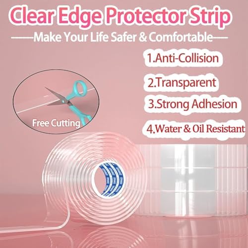 Zompago safety strip applied to home furniture corners