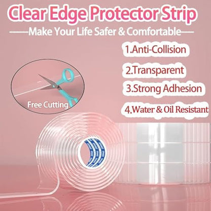 Zompago safety strip applied to home furniture corners