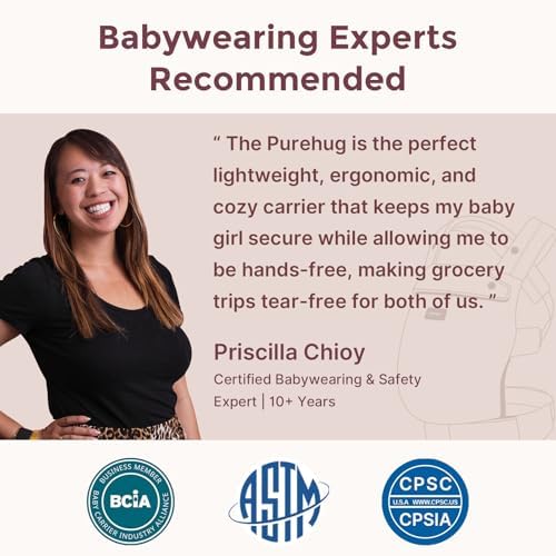 Momcozy baby carrier showing infant to toddler sizing adjustment