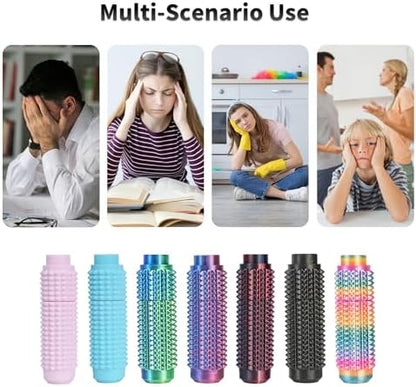 Durable plastic construction and strategic pressure points of the USA imported anxiety tool.