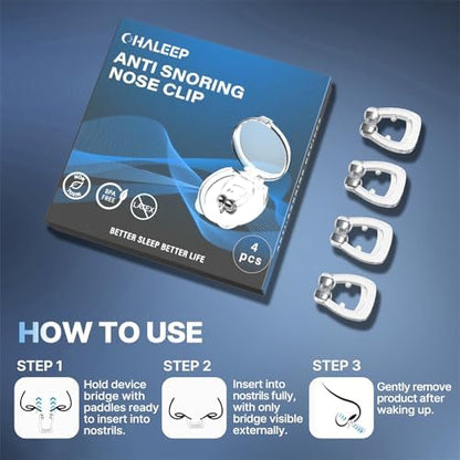 Four pack of OHALEEP anti snoring devices with individual travel cases