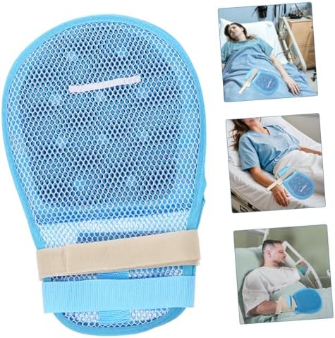 OperageCA elderly care safety mittens displayed as a pair for hospital and home nursing use.