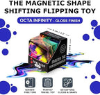 Sensory puzzle cube being folded by hand into a complex geometric design.