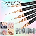 Professional nail art design created with Lykjdnz liner brushes.