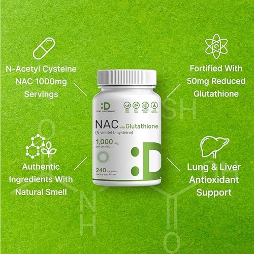DEAL SUPPLEMENT NAC Supplement (N-Acetyl Cysteine) 1,000mg Per Serving with Reduced Glutathione, 240 Capsules – Antioxidant Support for Immune Health, Lung, & Liver Function - Image 4