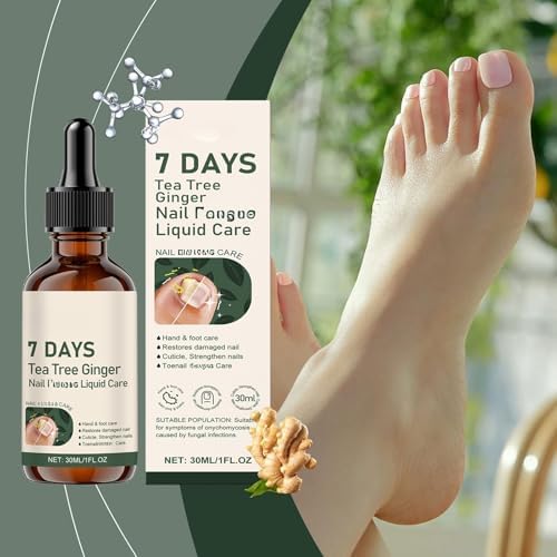 Close up of 7 Days Tea Tree Ginger Nail Treatment application