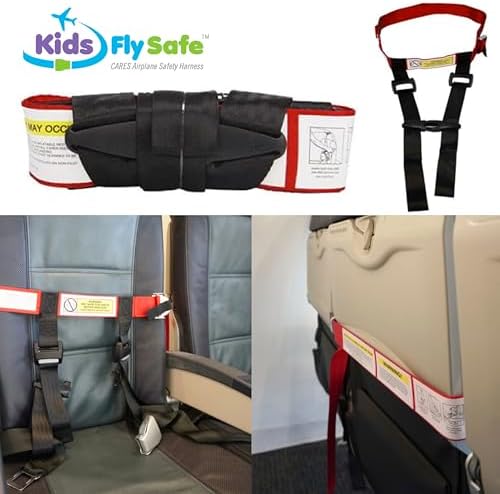 Compact travel harness folded next to a carry-on bag