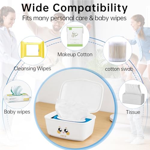 Bathroom wipes holder with emoji stickers