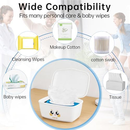 Bathroom wipes holder with emoji stickers
