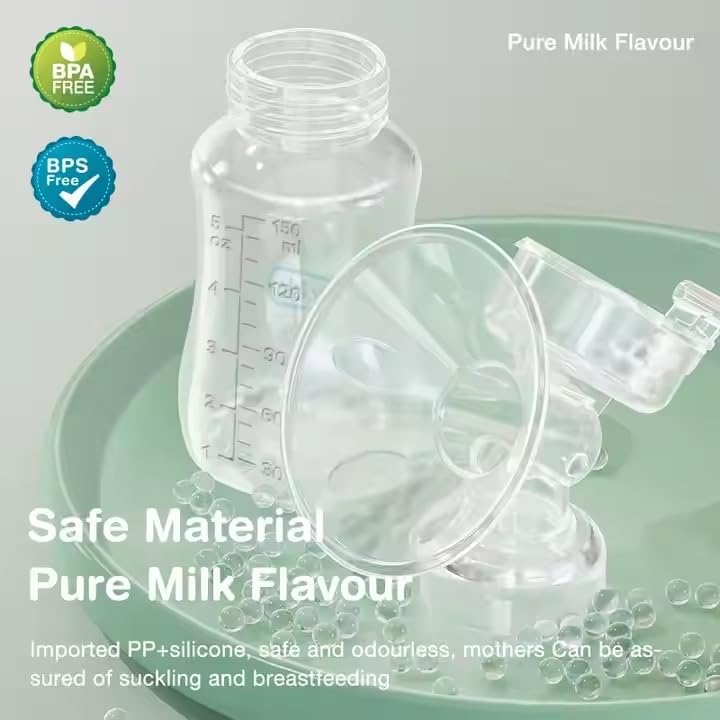 Compact travel breast pump shown with the secure storage lid attached to prevent milk leakage