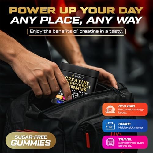 Kukaly Creatine Monohydrate Gummies supplement facts panel and ingredients