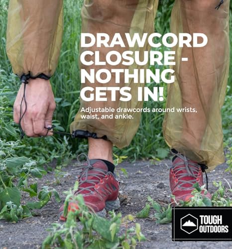 Model wearing Tough Outdoors bug proof clothing in garden