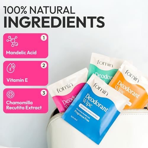 FOMIN AHA deodorant wipes for underarm and body odor control