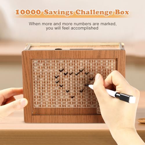 CVLDM interactive money saver box displayed on a study desk for tracking daily family savings goals.