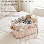 Konssy botanical print diaper basket interior T-divider