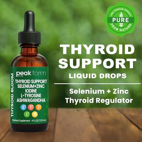 Kindled Peak Form Thyroid Support Liquid Drops front view bottle for metabolism wellness.