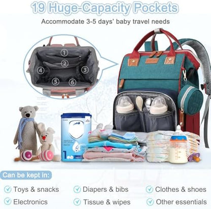 SHITIESHOU waterproof maternity bag hanging on a stroller handlebar via straps