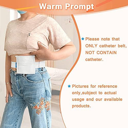 NEPPT medical nursing abdominal drainage belt illustrating the adjustable hook and loop fastener mechanism.