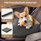 MontVoo washable pet mat used as a protective car seat cover for travel with dogs.