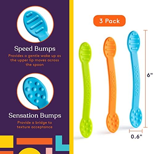 Special Supplies Duo Spoon sensory input treatment utensils for pediatric speech therapy and oral stimulation.