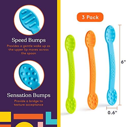 Special Supplies Duo Spoon sensory input treatment utensils for pediatric speech therapy and oral stimulation.