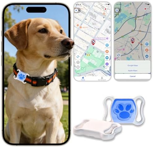 Waterproof smart pet locator device showing the durable IP67 sealed casing layout.