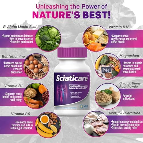 Close up of Vita Sciences Sciaticare vegetarian capsule health benefits