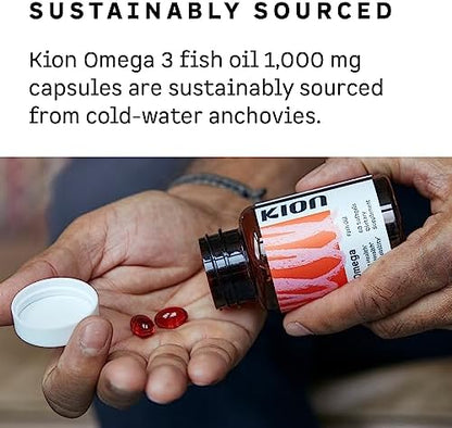 Kion premium dietary pills package showing sixty softgels quantity and manufacturing features