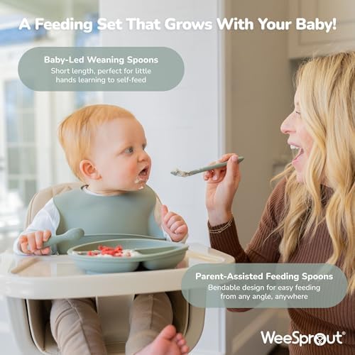 WeeSprout adjustable baby silicone bib with crumb catcher