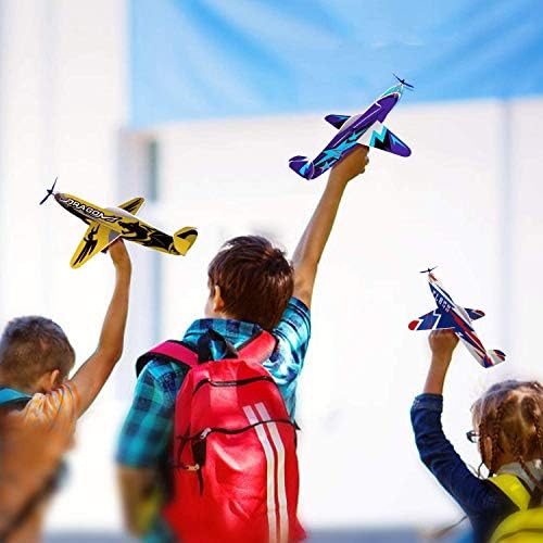 Close up view of the durable fade proof foam material on the wings of a Joygogo flying airplane toy.