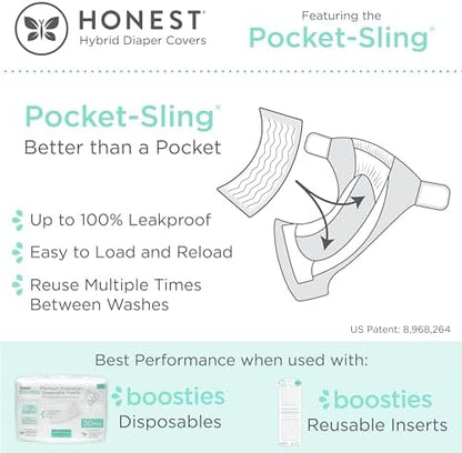 Close up of Honest Hybrid Pocket-Sling diaper cover design