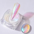 Pretty Diva mermaid unicorn chrome nail powder jar front view